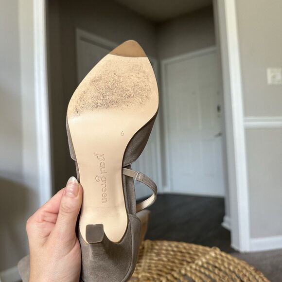 Paul Green d'Orsay Valletta Champagne Metallic Leather Pumps Size 8.5 US 6 UK - Picture 12 of 13